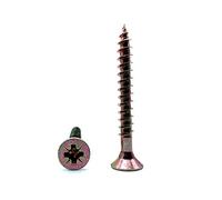 DOJA Barcelona | Vis à Bois Tête Fraisée 4x60 mm | 100 Pièces + Embout PZ2 | Vis d'Assemblage pour Aggloméré | Autotaraudeuses et Autoperceuses