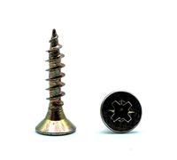 DOJA Barcelona | Vis cruciformes pour panneaux d'aggloméré avec pointe embout | Lot de 100 vis à bois 6 x 40 mm + 1 embout PZ2 | Vis à tête fraisée galvanisée | Vis pour construction en bois | Vis à