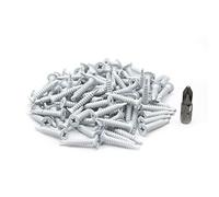 DOJA Barcelona | Vis Tete Extra Plate avec Embout PH2-25 | 100 Autoforeuses Metal | Ø4,2*14mm | Acier Zingue Blanche | Autoperceuse pour Metal, Embout Visseuse, Bac Acier, Tole Toiture