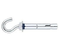 DOJA Industrial | Boulon M8 à Crochet Ouvert | M8-60 | PACK 10 en Acier Zingué | Ancrage Anti-Rotation pour Charges Moyennes | Utilisation: Tente, Affiche dans un Centre Commercial, Bannière...