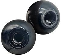 DOJA INDUSTRIAL | Bouton Boule avec Trou Fileté | Boule Plastique | M6 x 25 MM | 5 PCS | Filetage Femelle | pour Tondeuse Balls, Bouton de Meuble Noir, Bouton de Porte Noir entre autres
