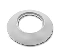 DOJA Industrial | Couvercle Rosace Plastique | Diamètre 125 mm | Peinture Blanche | Rosace pour radiateur salle de bain, cache trou meuble, tuyau de chauffage, robinet entre autres utilisations.