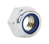 DOJA Industrial | Ecrou Frein Acier Zingue M6 | PACK 50 | Ecrous de Blocage | Bloquant Hexagonal Idéal pour la Menuiserie, la Construction, la Plomberie, entre autres utilisations.