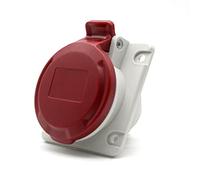 DOJA Industrial | Prise Encastrée Industrielle CEE 32A | Prise Electrique Femelle | 3 Pôles + Terre | 380V | Etanche IP46 | pour Rallonge Electrique, Camping Car | Usage Intérieur et Exterieur