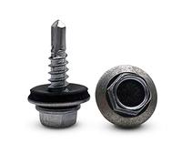 DOJA Industrial | VIS AUTOFOREUSE METAL M4 | PACK 100 | 4,2 x 19 mm | Vis tole auto foreuse de acier à tete hexagonale avec rondelle d'étanchéité pour plus fixation | Vis Autoperceuse pour metal