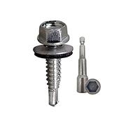 DOJA INDUSTRIAL | Vis Autoperceuse à Tête Hexagonale avec Douille Magnétique M8 | 100 Vis Autoforeuse 4,8x19 mm | Acier Zingué | pour Tole Acier, Bride de Fixation, Matériel de Construction