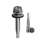 DOJA INDUSTRIAL | Vis Autoperceuse à Tête Hexagonale avec Douille Magnétique M8 | 100 Vis Autoforeuse 5,5x22 mm | Acier Zingué | pour Tole Acier, Bride de Fixation, Matériel de Construction