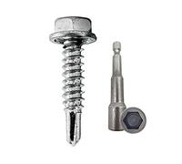 DOJA INDUSTRIAL | Vis Autoperceuse à Tête Hexagonale avec Douille Magnétique M8 | 100 Vis Autoforeuse 5,5x22 mm | Acier Zingué | pour Tole Acier, Bride de Fixation, Matériel de Construction