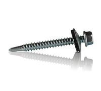 DOJA Industrial | Vis Autoperceuse pour Metal M5 | Pack 200 | 5,5 * 50mm | Vis Autoforeuse Metal Acier à Tete Hexagonale avec Rondelle Etanche pour plus Fixation | Vis Autoperforante pour Metal, Tole