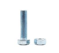 DOJA INDUSTRIAL | Vis avec Ecrou | 8 x 60 mm | PACK 30 | Vis à Tete Hexagonale avec Ecrou au fini Zinc | Vis a Bois Idéale pour les Professionnels et les Bricoleurs, Meuble Rangement Bureau...
