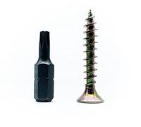 DOJA vis a Bois | 100 Vis Autoforeuse 5x60 mm + 1 Embout Torx T20 | Tête Fraisée | Acier Galvanisé | Vis d'Assemblage