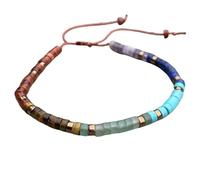 DOJAYA Bracelet de méditation bohème 7 chakras 2 x 4 mm avec pierre de méditation et de yoga - Protection de l'équilibre - Calme, ancre, force, créativité spirituelle - Cadeau d'anniversaire pour