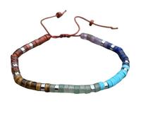 DOJAYA Bracelet de méditation bohème 7 chakras 2 x 4 mm avec pierre de méditation et de yoga - Protection de l'équilibre - Calme, ancre, force, créativité spirituelle - Cadeau d'anniversaire pour