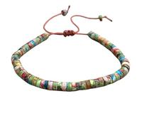 DOJAYA Bracelet de perles colorées en pierre naturelle de 2 x 4 mm, minimaliste, réglable, cadeau unisexe, Medium, Pierre, Pas de gemme