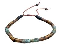 DOJAYA Bracelet pour homme avec perles de 2 x 4 mm et œil de tigre turquoise africain, réglable, style bohème, cadeau pour lui, Medium, Pierre, Pas de gemme