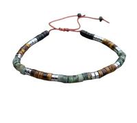 DOJAYA Bracelet pour homme avec perles de 2 x 4 mm et œil de tigre turquoise africain, réglable, style bohème, cadeau pour lui, Medium, Pierre, Pas de gemme