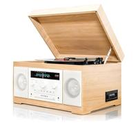 DOJBK Lecteur CD Et Cassette Bluetooth, Platine Vinyle Portable, Compatible Radio AM/FM/entrée/Sortie Audio, avec Haut-parleurs Et Fonction Casque, pour Bureau Ou Salon.