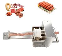 DOJBK Machine À Lier Les Saucisses Électrique, Modèle Professionnel en Acier Inoxydable, Échelle Réglable De 18 Cm, Dimensions 54 × 18 × 21 Cm, Pédale Et Fil Réversible, pour Usage Domestique Et