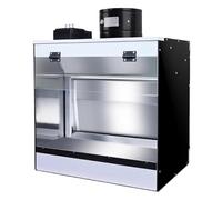 DOJOEUU Cabine d'aérographe de table, cabine de pulvérisation à rideau d'eau avec système d'extraction d'air, éclairage LED, acier inoxydable 304, cabines d'aérographe pour modélisme(40x50cm)