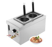 DOJOEUU Cuiseur à pâtes électrique 2 Trous, cuiseur à pâtes Professionnel avec Grille à 2 Mailles, contrôle de température de 30 à 110 °C, chaudière en Acier Inoxydable