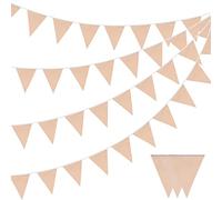 DOJoykey Guirlande de fanions en tissu polyester de 20,1 m avec 52 drapeaux dorés champagne, droits, imperméables, réutilisables, parfaits pour la maison, le jardin, la décoration de fête en plein air