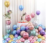 DOJoykey Lot de 20 ballons métalliques multicolores de 30,5 cm en latex multicolore pour décoration de fête d'anniversaire et de mariage