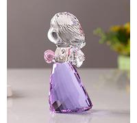 DOJOZ - Figurine ange chérubin en cristal - Décoration pour Noël et anniversaire - Presse-papier - Ornements artistiques à collectionner (Violet)