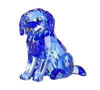DOJOZ Figurine de chien labrador en cristal - Décoration d'intérieur - Cadeau d'anniversaire à collectionner (bleu)