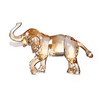 DOJOZ Figurine éléphant porte-bonheur en cristal pour décoration d'intérieur (doré)