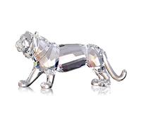 DOJOZ Figurine tigre en cristal - Décoration d'intérieur - Cadeau d'anniversaire ou de Nouvel An - Blanc