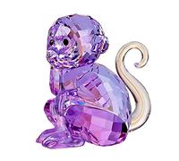 DOJOZ Petits singes en cristal - Jolis décorations artisanales pour la maison, Noël, cadeaux d'anniversaire - Figurines (violet)
