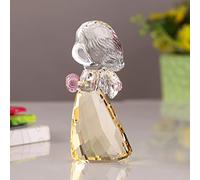 DOJOZ Presse-papier en forme de petit ange en cristal - Cadeau de Noël ou d'anniversaire - Décoration de collection (doré)