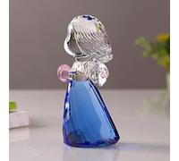 DOJOZ Presse-papier en forme de petit ange en cristal - Cadeau de Noël ou d'anniversaire - Décoration de collection (bleu)