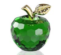DOJOZ Presse-papier en forme de pomme en cristal pour décoration de table, décoration d'intérieur (vert)
