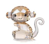 DOJOZ Singe joyeux en cristal - Animaux mignons - Jolies décorations artisanales pour la maison, Noël, un anniversaire - Figurines de collection (doré)