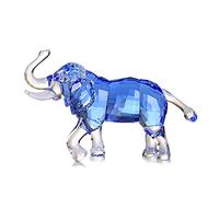 DOJOZ Statue en cristal de porte-bonheur Éléphant - Figurine décorative Collection d'animaux Statue Décoration de la maison (Bleu)