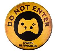 Dojune-Do Not Enter Gaming in Progress Plaque circulaire en métal rustique