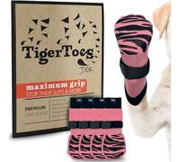 DOK TigerToes Chaussettes antidérapantes de qualité supérieure pour sols en bois dur - Adhérence extra épaisse qui fonctionne même lorsqu'elle est torsadée - Empêche le léchage et le glissement -