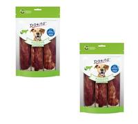 Dokas Côtes de Porc avec magret de Canard | Pack Double | 2 x 210 g | Friandises pour Chiens | comme Récompense Entre Les Repas | Délicieux Snack à mâcher en Peau de bœuf