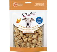 DOKAS Cubes de Poitrine de Poulet - Snack Superfood Premium pour Chiens en Poitrine de Poulet - avec patate Douce, graines de Lin et Huile de Coco - 1 x 150 g