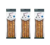 Dokas Dog 1 mètre bâton à mâcher avec poulet | Pack de 3 | 3 x 315 g | Complément alimentaire pour chiens | Plaisir de mâcher longue durée à base de peau de bœuf enrobée de filet de poitrine de poulet