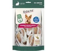 DOKAS Oreilles de Lapin avec Fourrure - Friandise Naturelle sans céréales pour Chiens en 100% Lapin - Court pour Petits Chiens - 1 x 100 g