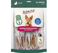 DOKAS Oreilles de lapin en fourrure - Sac à dos naturel sans céréales pour chien 100 % lapin - long pour grands chiens - 1 x 180 g