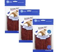 Dokas Snack pour chien - Magret de canard séché - 3 x 70 g - 100 % filet de canard - Séché à l'air doux et faible en gras - Hypoallergénique, sans céréales - Complément alimentaire pour chiens