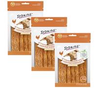 Dokas Snack pour chien Poitrine de poulet séchée - 3 x 70 g | Séché à l'air doux et 100 % teneur en viande | Hypoallergénique, faible en gras et sans céréales | Idéal pour les chiens sensibles