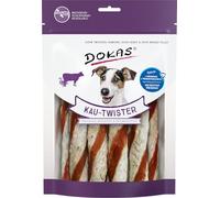 DOKAS Twister à mâcher avec Peau de bœuf, cœur de Canard et Filet de magret de Canard - Snack Premium sans céréales pour Chiens en Peau de bœuf et Canard - 1 x 200 g