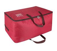 DOKEHOM 105L Grand Sac de Rangement Zippé sous Lit pour Vêtements, Rouge | Bac grand format pour couette king size et couvertures épaisses. Rangement gain de place pour vêtements de saison