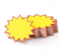 Dokeno 100 Pièces Étiquette de Vente, 8 x 11cm Signe de Magasin de Détail Étiquettes Promotionnelles Étiquettes de Prix Vierges en Forme D'étoile pour Boutique Supermarché