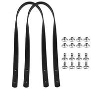 Dokeno 2 Pièces Anse de Sac Bandoulières en PU Noir Poignées de Sac en Cuir Anse de Sac en Cuir avec des Rivets Longueur 60 cm Large 2 cm Sangles de Remplacement pour Sac à Main avec Rivets