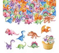 Dokeno 50 Pièces Decoration Gateau Dinosaure,Dinosaur Cake Toppers,Dinosaure Gâteau Topper,Cupcake Toppers pour Thème Des Dinosaures Anniversaire Baby Shower Dinosaur Décoration de Partie Fournitures